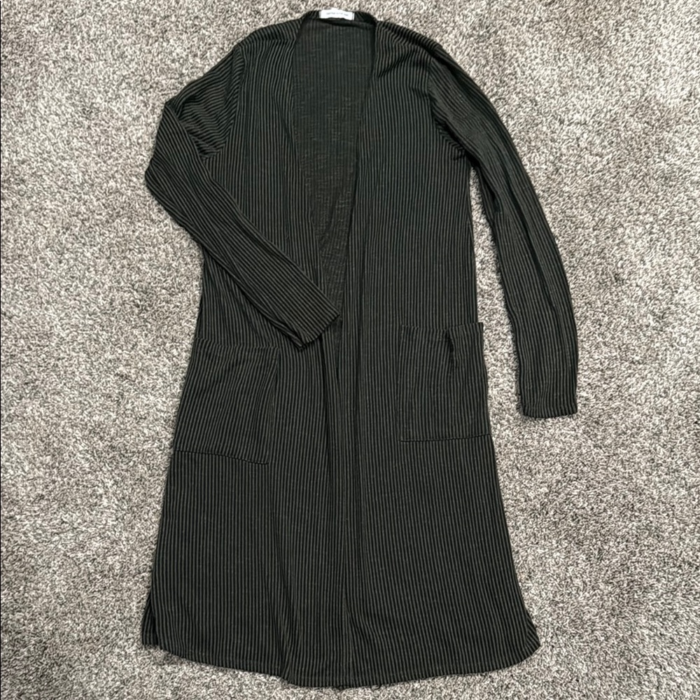 Caution To The Wind Black Striped Cardigan